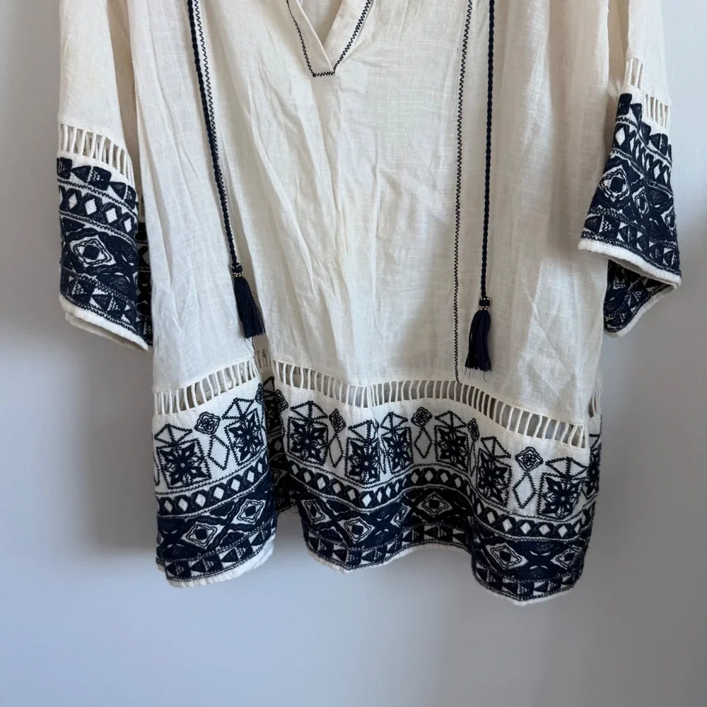 Free People Noyal Counting Stars Embroidered Tunic Size Large